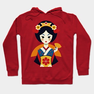 Cute Retro Manga Geisha Girl Hoodie